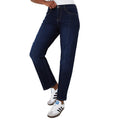 Dark Wash - Front - Dorothy Perkins Womens-Ladies Pintuck High Waist Straight Leg Jeans