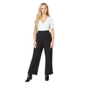 Black - Front - Dorothy Perkins Womens-Ladies Petite Wide Leg Trousers