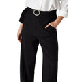 Black - Side - Dorothy Perkins Womens-Ladies Buckle Detail Straight Leg Trousers