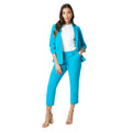 Turquoise - Side - Dorothy Perkins Womens-Ladies Petite Ankle Grazer Trousers