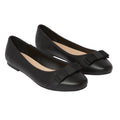 Natural Black - Front - Dorothy Perkins Womens-Ladies Paris Bow Detail Wide Ballerina Flats