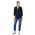 Navy - Side - Dorothy Perkins Womens-Ladies Button Detail Ruched Blazer