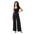 Black - Side - Dorothy Perkins Womens-Ladies Button Front Tall Straight Trousers