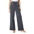 Grey - Front - Dorothy Perkins Womens-Ladies Button Front Tall Straight Trousers