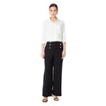 Black - Side - Dorothy Perkins Womens-Ladies Button Front Straight Leg Trousers