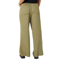 Khaki Green - Back - Dorothy Perkins Womens-Ladies Topstitched Petite Wide Leg Trousers