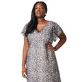 Monochrome - Side - Dorothy Perkins Womens-Ladies Chiffon Plus Flutter Midi Dress