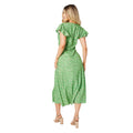 Green - Back - Dorothy Perkins Womens-Ladies Ditsy Print Frill Midi Dress