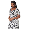 Black - Side - Dorothy Perkins Womens-Ladies Floral Tie Detail Plus Midi Dress