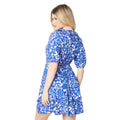 Blue - Back - Dorothy Perkins Womens-Ladies Ditsy Print Wrap Mini Dress