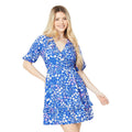 Blue - Front - Dorothy Perkins Womens-Ladies Ditsy Print Wrap Mini Dress