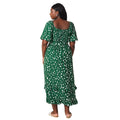 Green - Back - Dorothy Perkins Womens-Ladies Abstract Frill Hem Plus Midi Dress