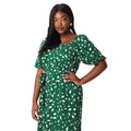 Green - Lifestyle - Dorothy Perkins Womens-Ladies Abstract Frill Hem Plus Midi Dress