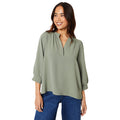 Khaki - Front - Dorothy Perkins Womens-Ladies Overhead Petite Shirt