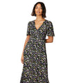 Black - Side - Dorothy Perkins Womens-Ladies Ditsy Print Button Front Midi Dress