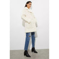 Cream - Close up - Dorothy Perkins Womens-Ladies Luxe Faux Fur Trim Suedette Tall Coat