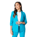 Turquoise - Front - Dorothy Perkins Womens-Ladies Petite Ruched Blazer