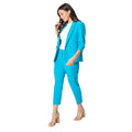 Turquoise - Side - Dorothy Perkins Womens-Ladies Petite Ruched Blazer