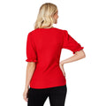 Red - Back - Dorothy Perkins Womens-Ladies V Neck Short-Sleeved Top