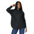 Black - Front - Dorothy Perkins Womens-Ladies Collared Long-Sleeved Shirt