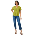 Bright Green - Side - Dorothy Perkins Womens-Ladies Button Front Roll Sleeve Blouse