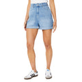 Light Wash - Front - Dorothy Perkins Womens-Ladies Fold Up Petite Mom Shorts