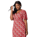 Red - Side - Dorothy Perkins Womens-Ladies Ditsy Print Ruffles Plus Midi Dress