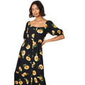 Black - Side - Dorothy Perkins Womens-Ladies Floral Button Front Midi Dress