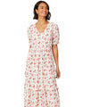 Ivory - Side - Dorothy Perkins Womens-Ladies Floral V Neck Midi Dress