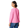 Pink - Back - Dorothy Perkins Womens-Ladies Plain Roll Sleeve Shirt