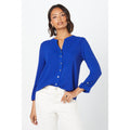 Blue - Front - Dorothy Perkins Womens-Ladies Plain Roll Sleeve Shirt