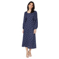 Navy - Front - Dorothy Perkins Womens-Ladies Spotted Square Neck Midi Dress