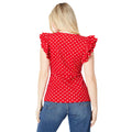 Red - Back - Dorothy Perkins Womens-Ladies Empire Seam Frill Top