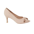 Blush - Back - Good For The Sole Womens-Ladies Honey Metallic Peep Toe Wide Court Shoes