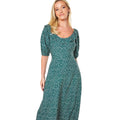 Green - Side - Dorothy Perkins Womens-Ladies Spotted Ruffle Neck Midi Dress