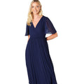 Navy - Lifestyle - Dorothy Perkins Womens-Ladies Pleated Dobby Chiffon Wrap Midi Dress