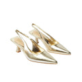 Gold - Front - Dorothy Perkins Womens-Ladies Bianca Sling Back Kitten Heel Court Shoes