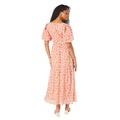 Pink - Back - Dorothy Perkins Womens-Ladies Tiered Chiffon Front Tie Tall Midi Dress