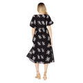 Black - Back - Dorothy Perkins Womens-Ladies Embroidered V Neck Puff Sleeve Midi Dress