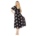 Black - Front - Dorothy Perkins Womens-Ladies Embroidered V Neck Puff Sleeve Midi Dress