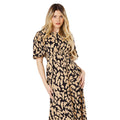 Brown-Black - Lifestyle - Dorothy Perkins Womens-Ladies Animal Print Angel Sleeve Midi Dress