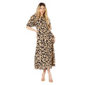 Brown-Black - Front - Dorothy Perkins Womens-Ladies Animal Print Angel Sleeve Midi Dress