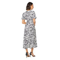 Ivory - Back - Dorothy Perkins Womens-Ladies Abstract V Neck Puff Sleeve Midi Dress