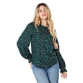 Green - Front - Dorothy Perkins Womens-Ladies Animal Print Long-Sleeved Blouse