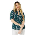 Green - Front - Dorothy Perkins Womens-Ladies Ditsy Floral Twist Neck Blouse