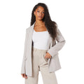 Silver Grey - Front - Dorothy Perkins Womens-Ladies Single-Breasted Tall Boyfriend Blazer