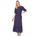 Navy - Front - Dorothy Perkins Womens-Ladies Polka Dot Tiered Hem Midi Dress