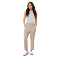 Taupe - Side - Dorothy Perkins Womens-Ladies Petite Slim Cropped Trousers