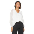 Ivory - Front - Dorothy Perkins Womens-Ladies Chiffon Shirred Shoulder Long-Sleeved Blouse