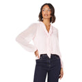 Blush - Front - Dorothy Perkins Womens-Ladies Chiffon Front Tie Long-Sleeved Blouse